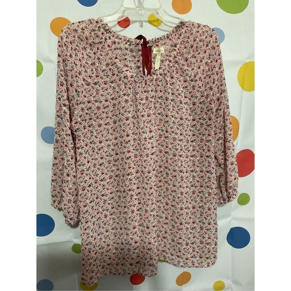 Matilda Jane Semi Sheer 3/4 Sleeve Peasant Blouse Size Large 🍑🍓 - Picture 5 of 14